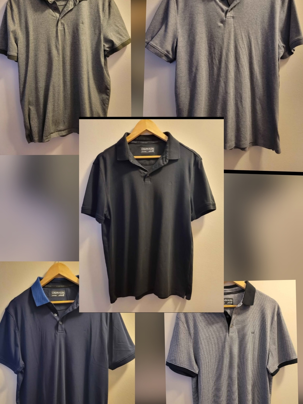 Calvin Klein Men’s Charcoal and Navy Polo Bundle — Short Sleeve Casual